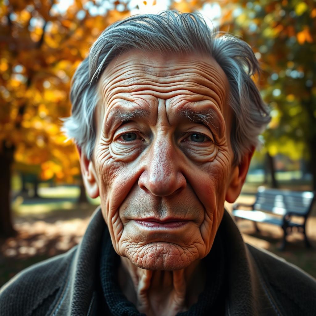 A portrait of an elderly person with distinctive features showing wisdom and experience