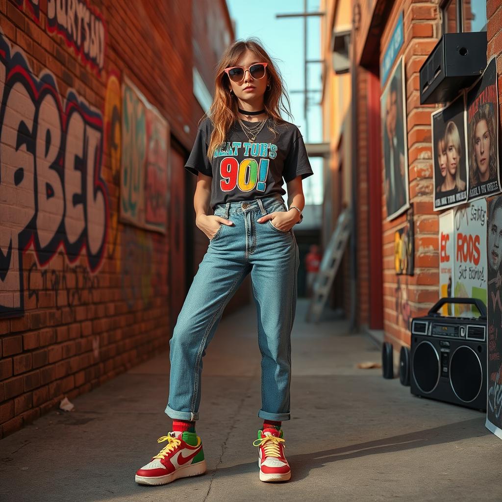 Aesthetic photograph inspired by the 1990s, featuring vibrant colors and nostalgic elements