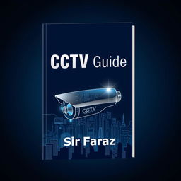 A modern book cover design for the title "CCTV Guide" by Sir Faraz, featuring a sleek and futuristic look