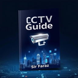 A modern book cover design for the title "CCTV Guide" by Sir Faraz, featuring a sleek and futuristic look
