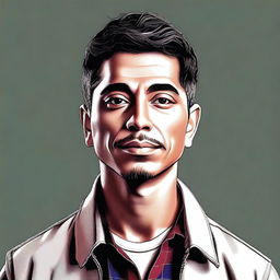 A high-quality digital art portrait of a person named Diego Ybarra