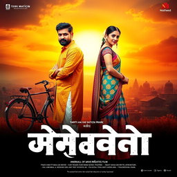 A vibrant and cinematic movie poster for a Hindi film, featuring dynamic colors and bold typography