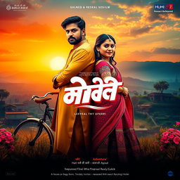 A vibrant and cinematic movie poster for a Hindi film, featuring dynamic colors and bold typography