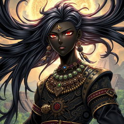 A Light Novel cover in the Genshin Impact art style featuring a striking black male character with long, flowing black hair that shines with a lustrous glow