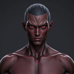 A front view of a Genshin Impact character model, depicting a man embodying both expressive and raw beauty