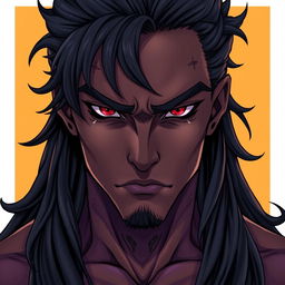 A front view of a character in the Genshin Impact style depicting a man with expressive yet raw beauty