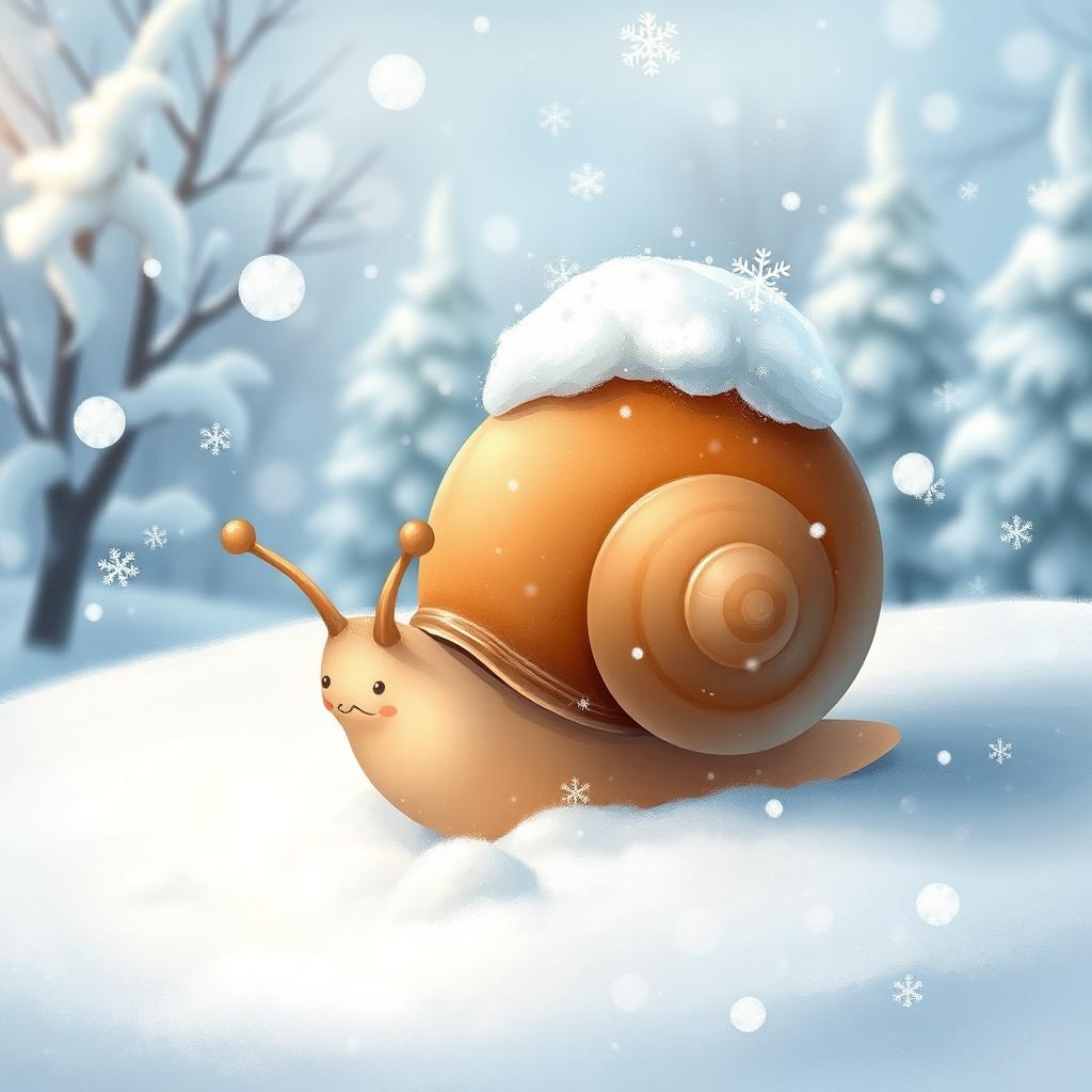 As a little snail, I bravely crawled out into the snowy landscape today