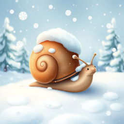 As a little snail, I bravely crawled out into the snowy landscape today
