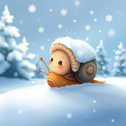As a little snail, I bravely crawled out into the snowy landscape today