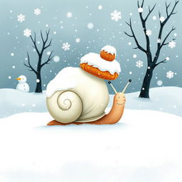 I am a little snail, and today I bravely crawled out into the snowy landscape