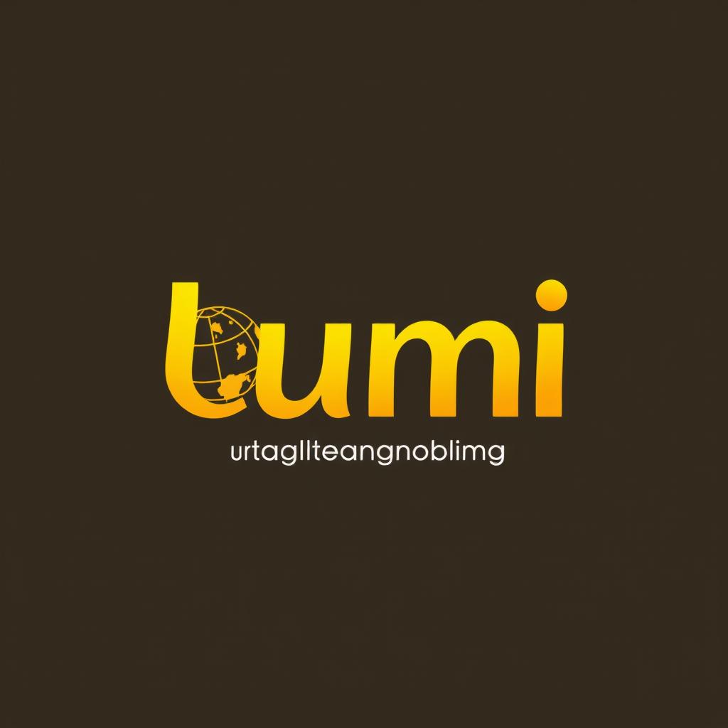 A logo design for a company named 'Lumi' featuring a globally inspired theme suitable for an online shopping platform