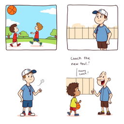 A simple comic strip featuring four panels