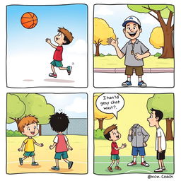 A simple comic strip featuring four panels