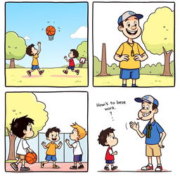 A simple comic strip featuring four panels