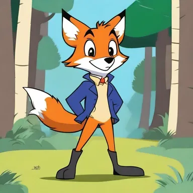 In the animated series, the clever fox serves as the main character's mischievous accomplice in various escapades.