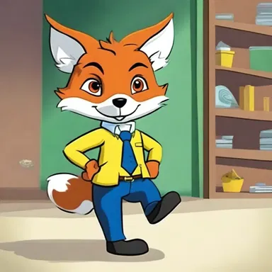 In the animated series, the clever fox serves as the main character's mischievous accomplice in various escapades.
