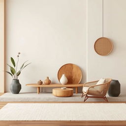 A hybrid simple design featuring a fusion of modern minimalism and traditional elements
