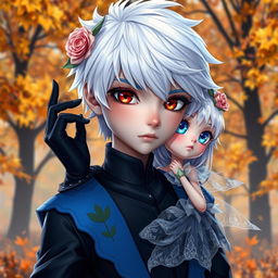 A vivid, photorealistic image of an animated boy portrayed with striking features