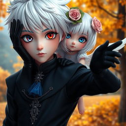 A vivid, photorealistic image of an animated boy portrayed with striking features