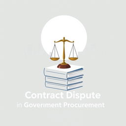 A simple yet impactful book cover design focused on the theme of 'Contract Dispute in Government Procurement'