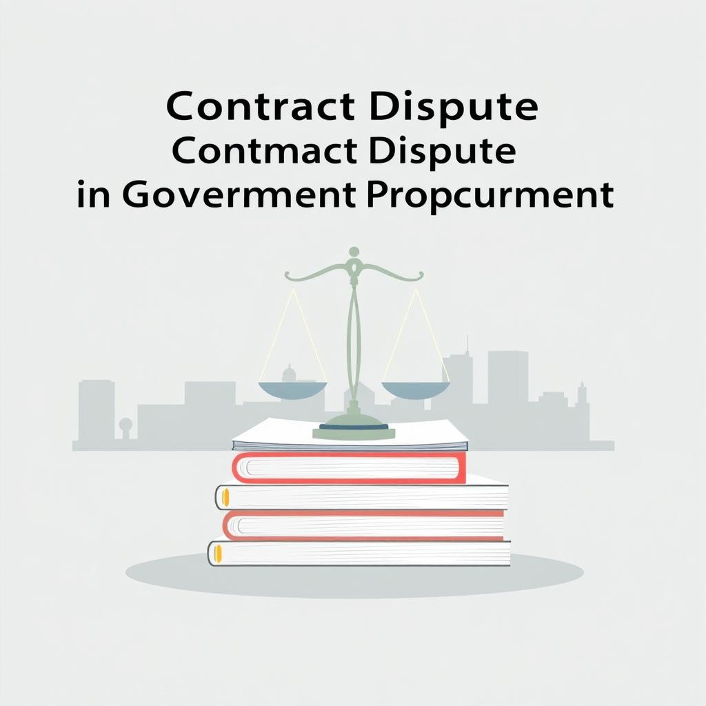 A simple yet impactful book cover design focused on the theme of 'Contract Dispute in Government Procurement'