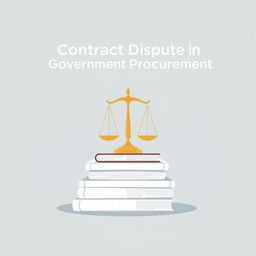 A simple yet impactful book cover design focused on the theme of 'Contract Dispute in Government Procurement'