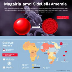 A visual representation illustrating the causal link between malaria and sickle cell anemia