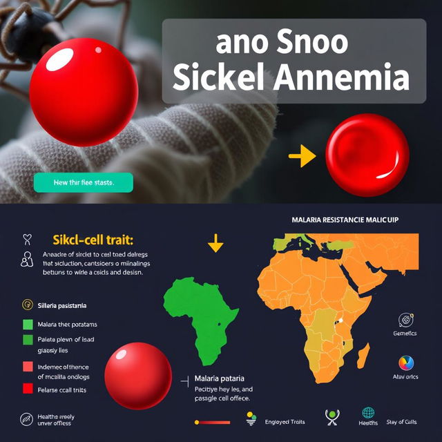 A visual representation illustrating the causal link between malaria and sickle cell anemia