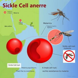 A visual representation illustrating the link between sickle cell anemia and malaria