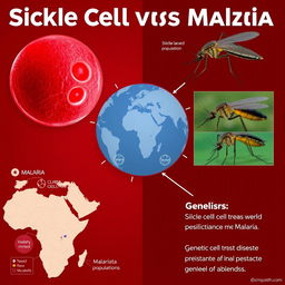 A visual representation illustrating the link between sickle cell anemia and malaria