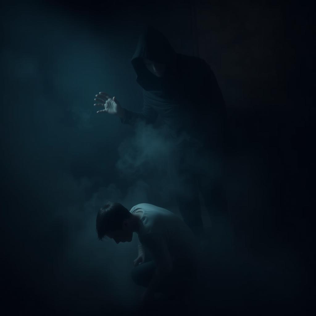 A dark, smoky room creating an atmosphere of mystery and tension