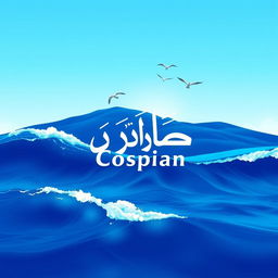 A logo design featuring the name "Cospian" prominently displayed in Persian calligraphy in the center
