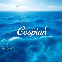 A logo design featuring the name "Cospian" prominently displayed in Persian calligraphy in the center
