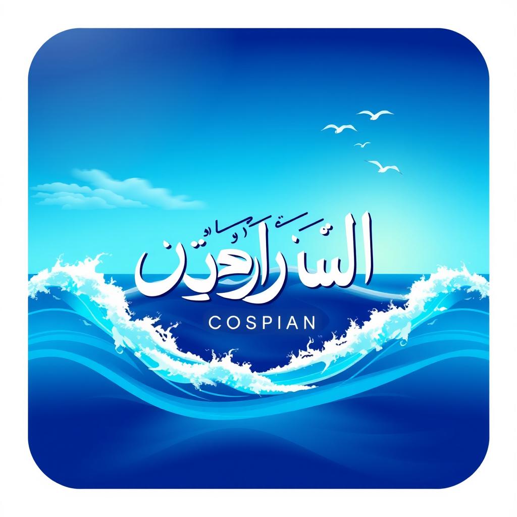 A logo design featuring the name "Cospian" prominently displayed in Persian calligraphy in the center
