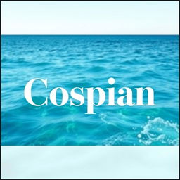 A logo design featuring the name 'Cospian' prominently placed in the center