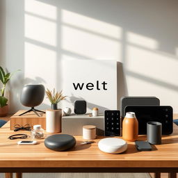 A stylish and elegant collection of diverse products from the Welt company, showcasing minimalist design and functionality