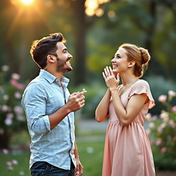 A joyful couple just engaged, sharing a loving moment