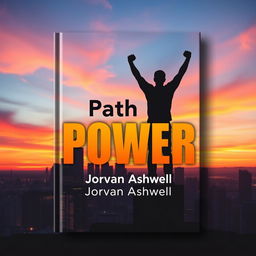 A flat book cover design that features a realistic city skyline at sunset, showcasing vibrant colors like oranges, pinks, and purples illuminating the buildings