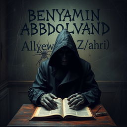 A mysterious figure wearing a black coat and a black hat, shrouded in an aura of supernatural powers with a concealed face