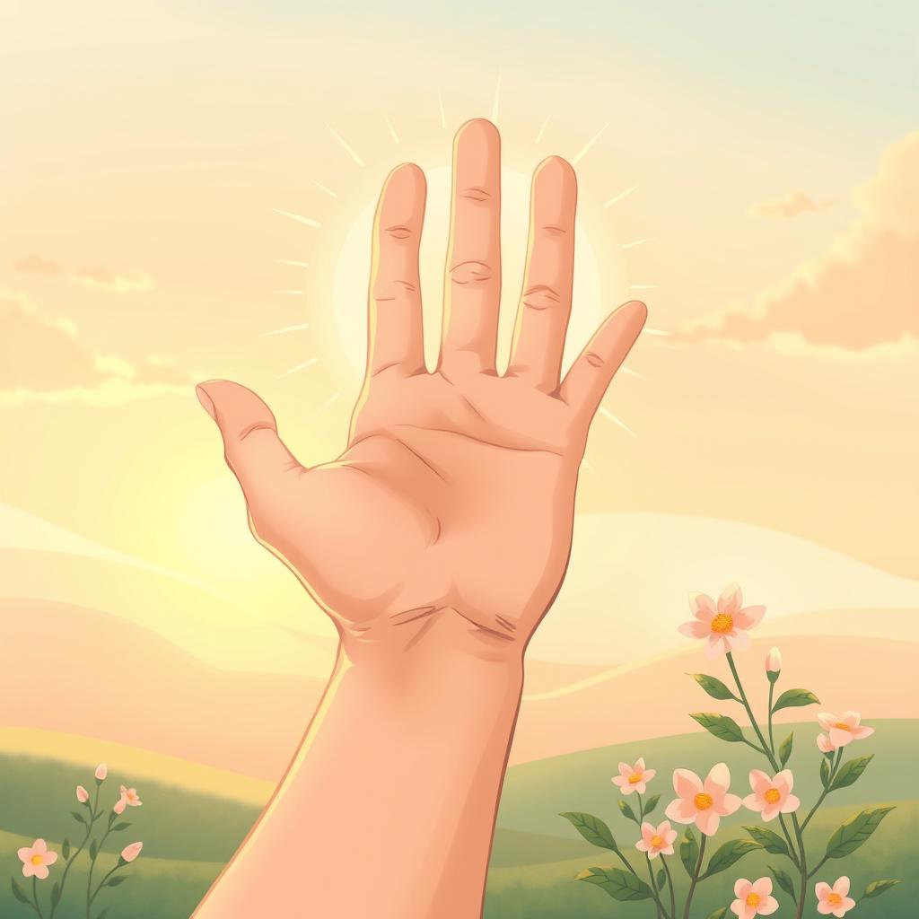 A detailed illustration of a hand reaching out, symbolizing hope and support in a moment of despair