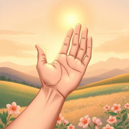 A detailed illustration of a hand reaching out, symbolizing hope and support in a moment of despair