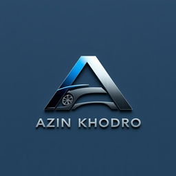 A highly detailed, modern logo design for Azin Khodro, featuring a sleek and elegant style