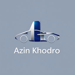 A highly detailed, modern logo design for Azin Khodro, featuring a sleek and elegant style