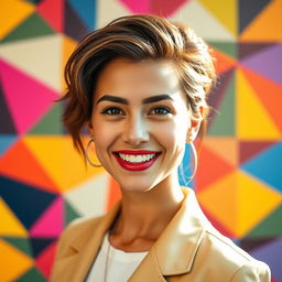 A stylish and vibrant profile picture, featuring a person with an inspiring smile