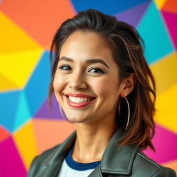 A stylish and vibrant profile picture, featuring a person with an inspiring smile