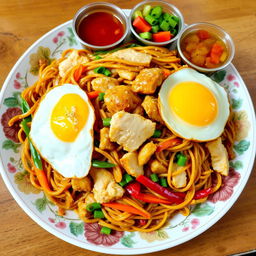 A delicious plate of Mie Goreng, an iconic Indonesian fried noodle dish