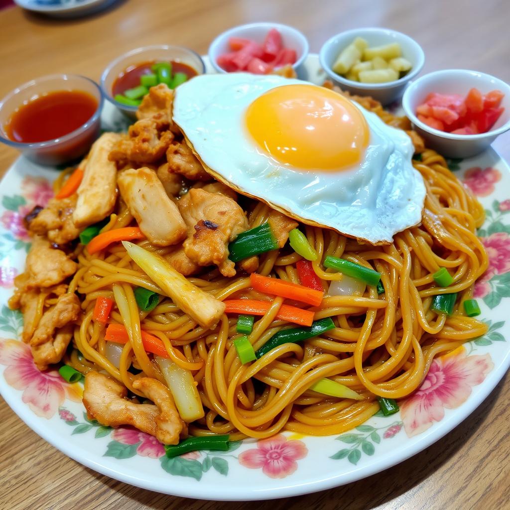 A delicious plate of Mie Goreng, an iconic Indonesian fried noodle dish