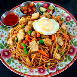 A delicious plate of Mie Goreng, an iconic Indonesian fried noodle dish