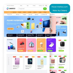 A modern and sleek web UI design for an online marketplace that sells a variety of product categories