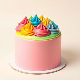 A simple, cylindrical cake that is completely plain, featuring a smooth, glossy finish as if it has been frosted with a spatula